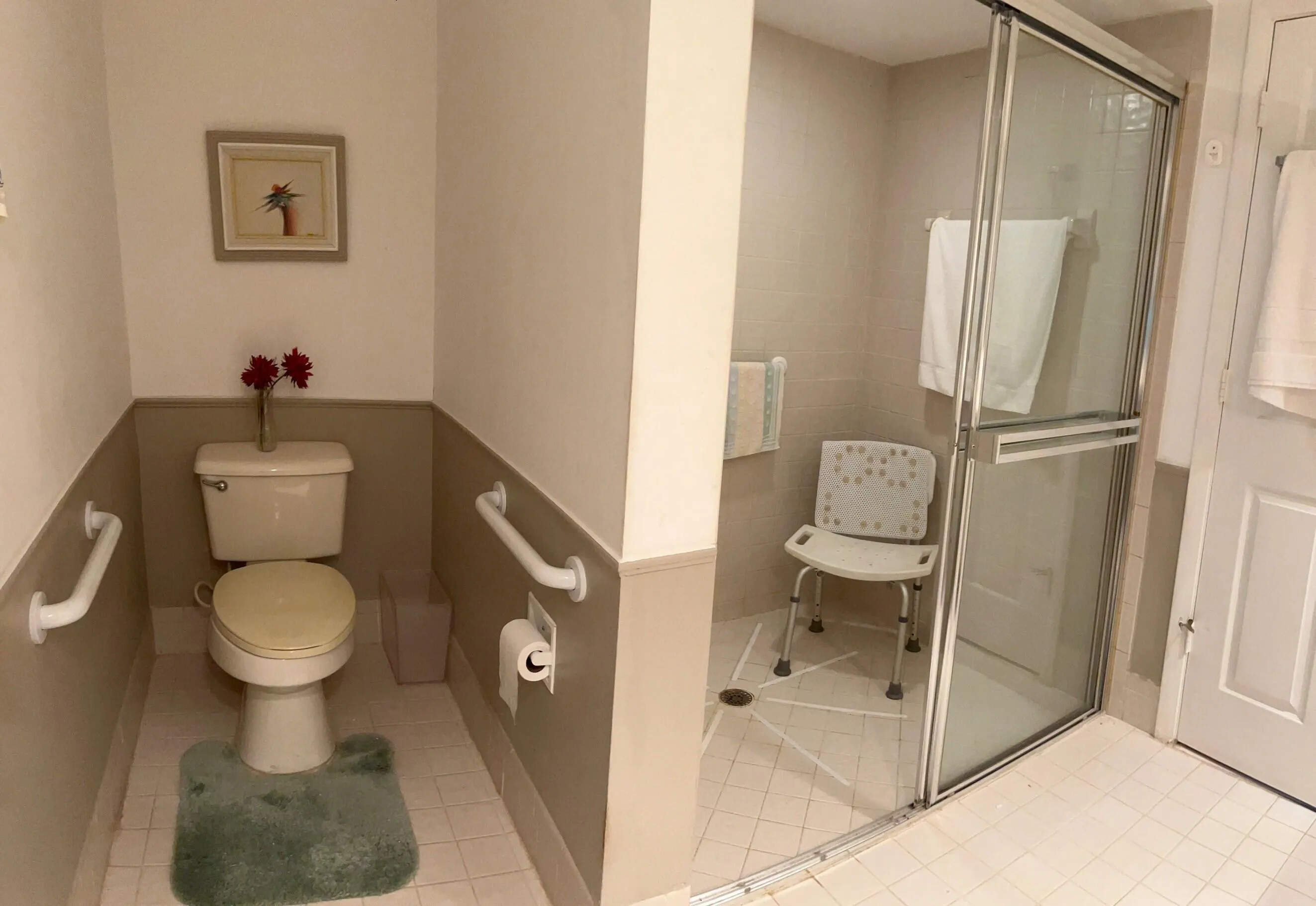Toilet and shower area master bathroom