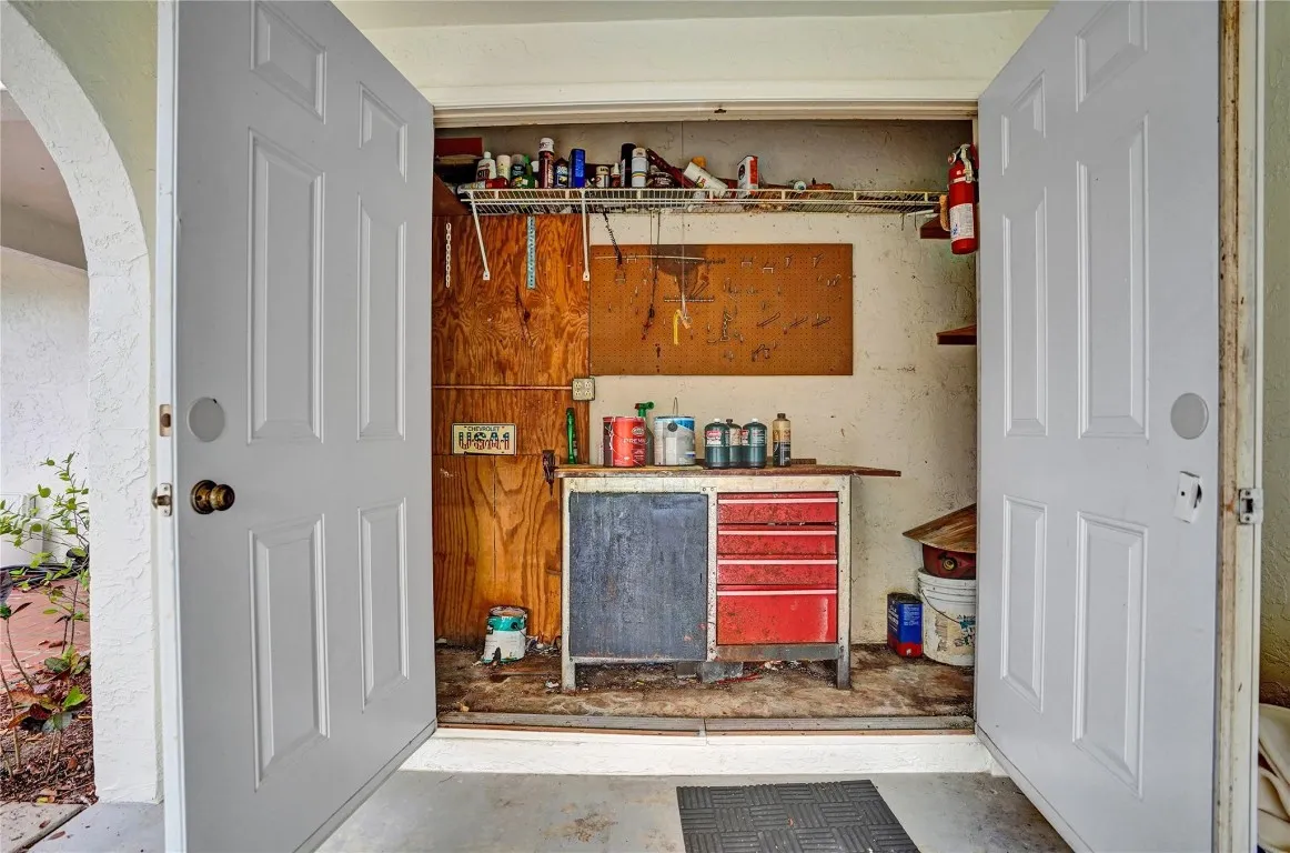 Carport storage closet
