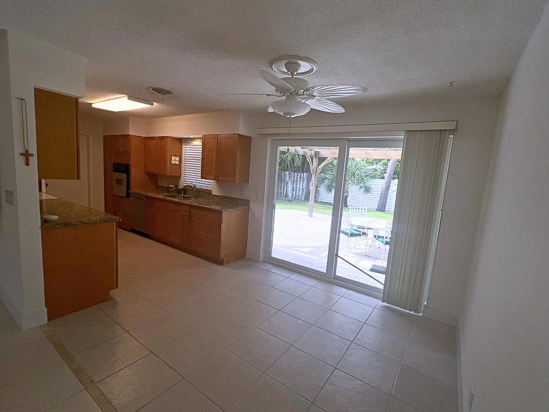 Dining area looking over patio
