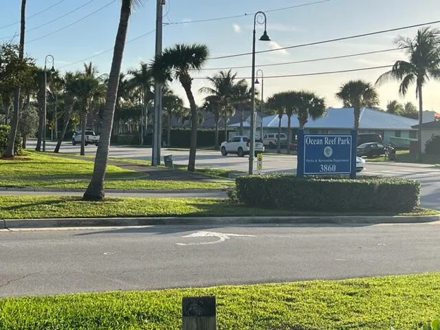Entrance to private beach area across th