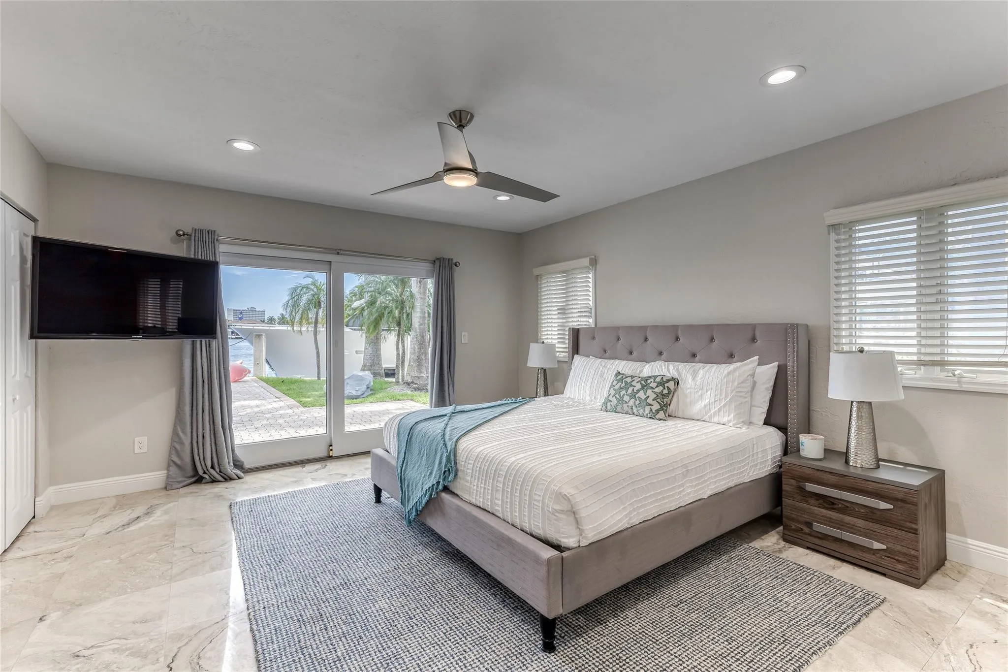 BEDROOM #5 (Downstairs) exits to Pool King Size Bed Jack n Jill Bathroom Smart TV