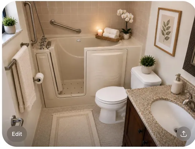Master Bathroom Virtually Staged