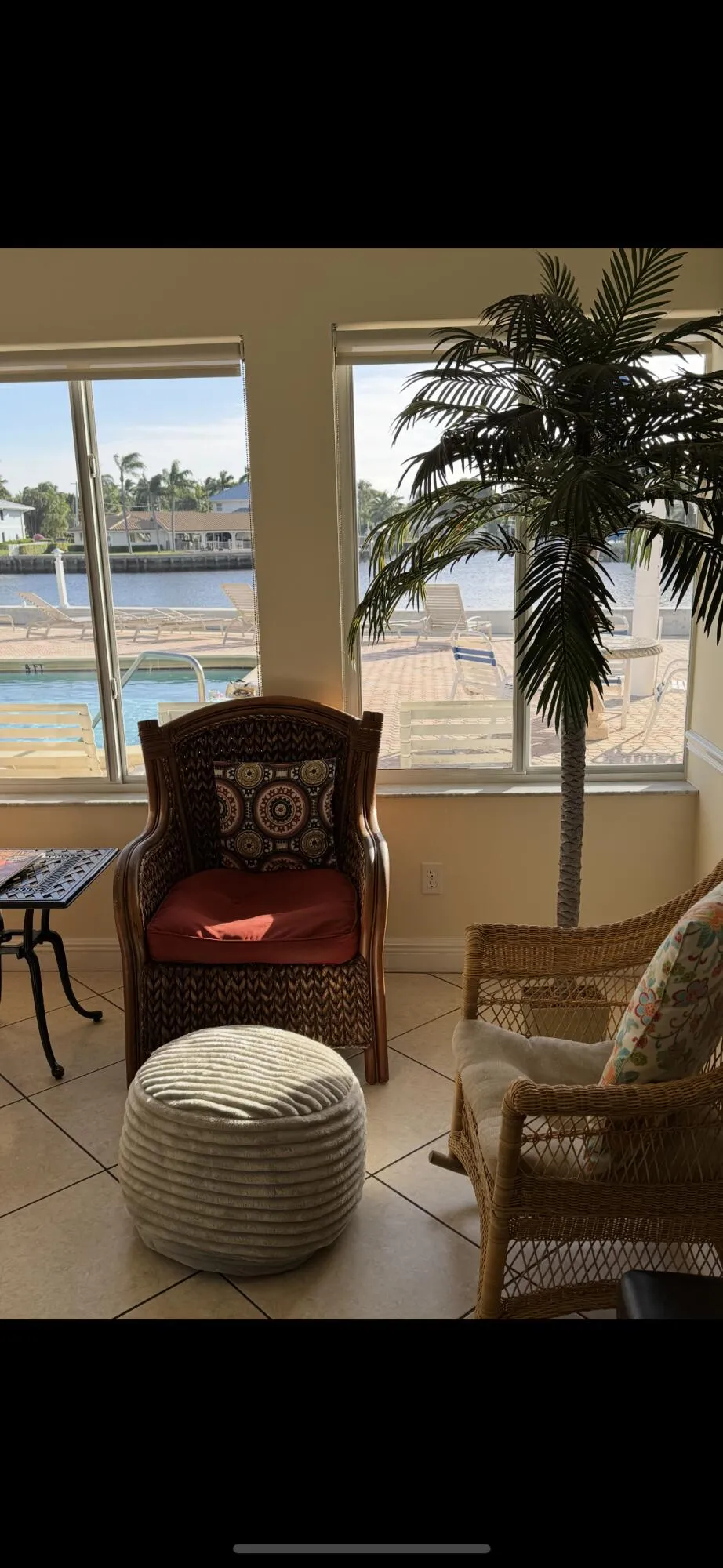 Looking out at pool and ICW