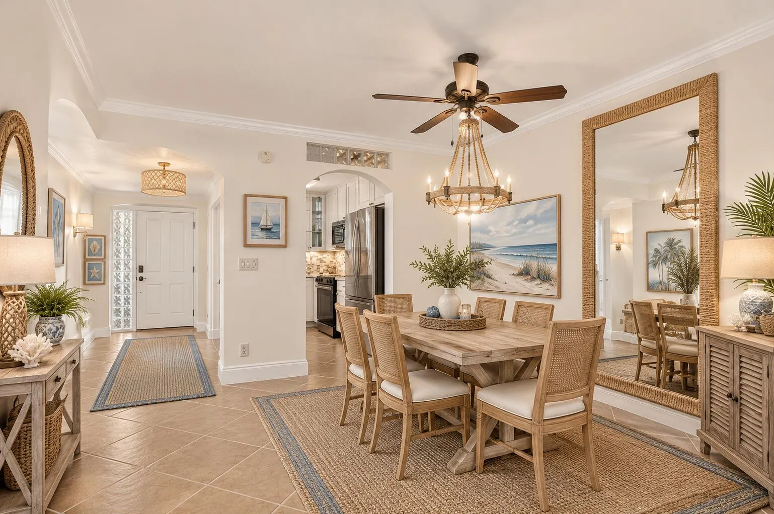 Dining in Coastal Style with virtual furniture added to inspire you