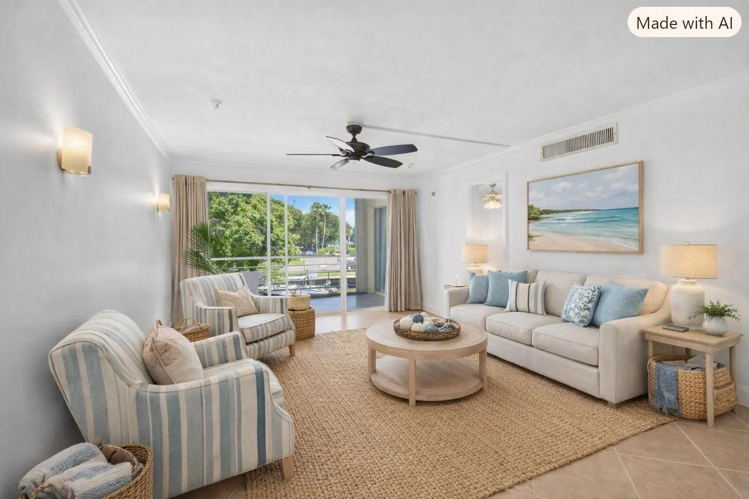 A welcoming living room awaits - virtual furniture added to inspire you