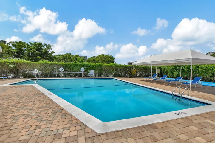 Pool was recently renovated & sparkling clean