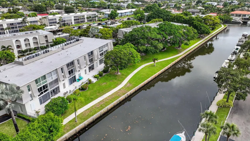 Walking path around entire property with pretty canal views