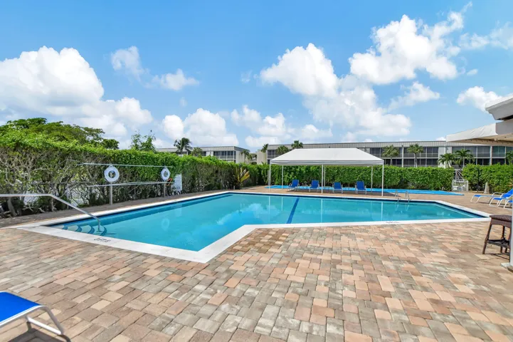 Pool was recently renovated & sparkling clean