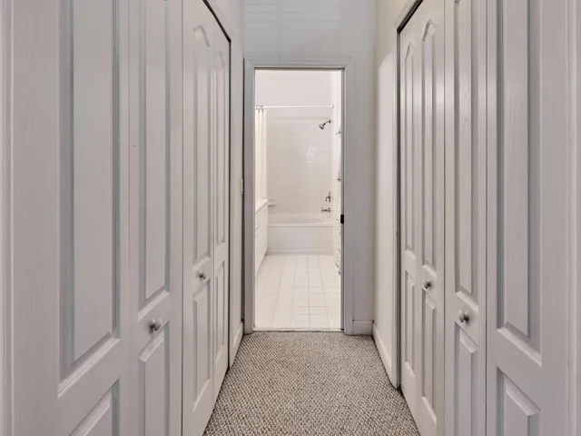 His and hers closets.