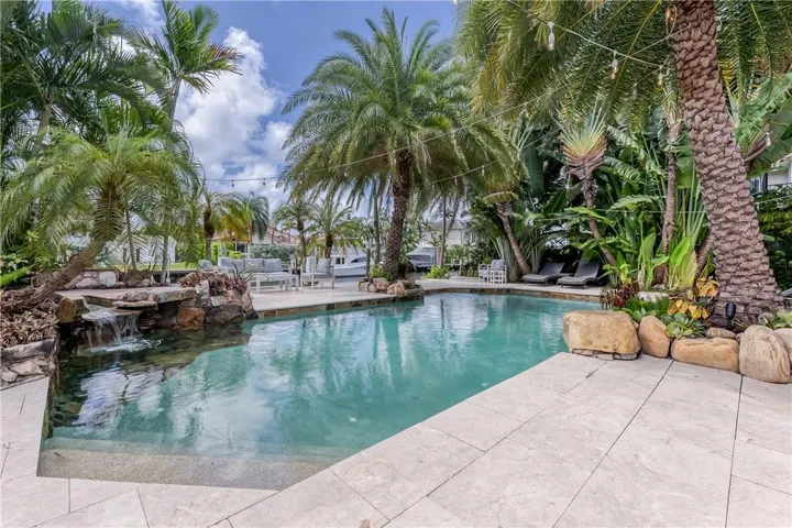 Lighting over the pool area