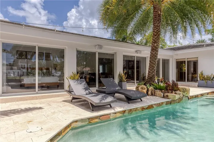 Large windows for pool views from inside the home
