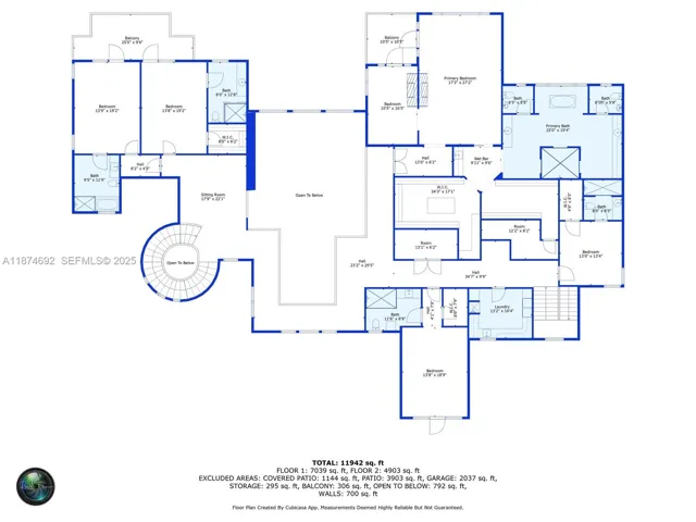 Dimensions per plans