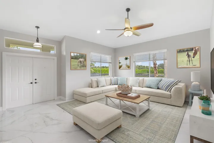 Virtually staged living room