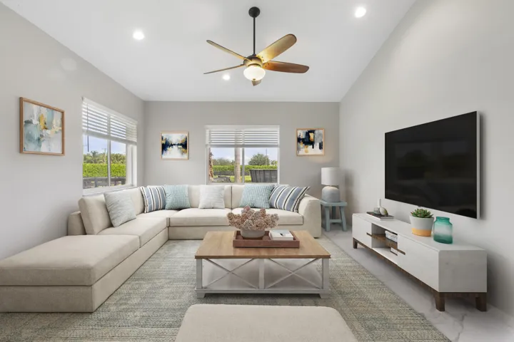 Virtually staged living room