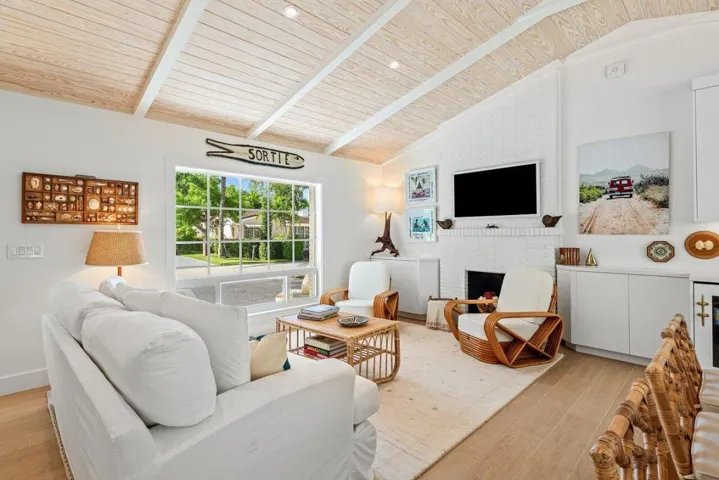 Living Room with Decorative Fireplace
