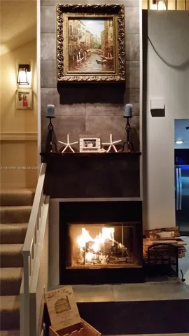 Wood burning fireplace