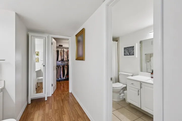 Master bedroom bathroom and closet