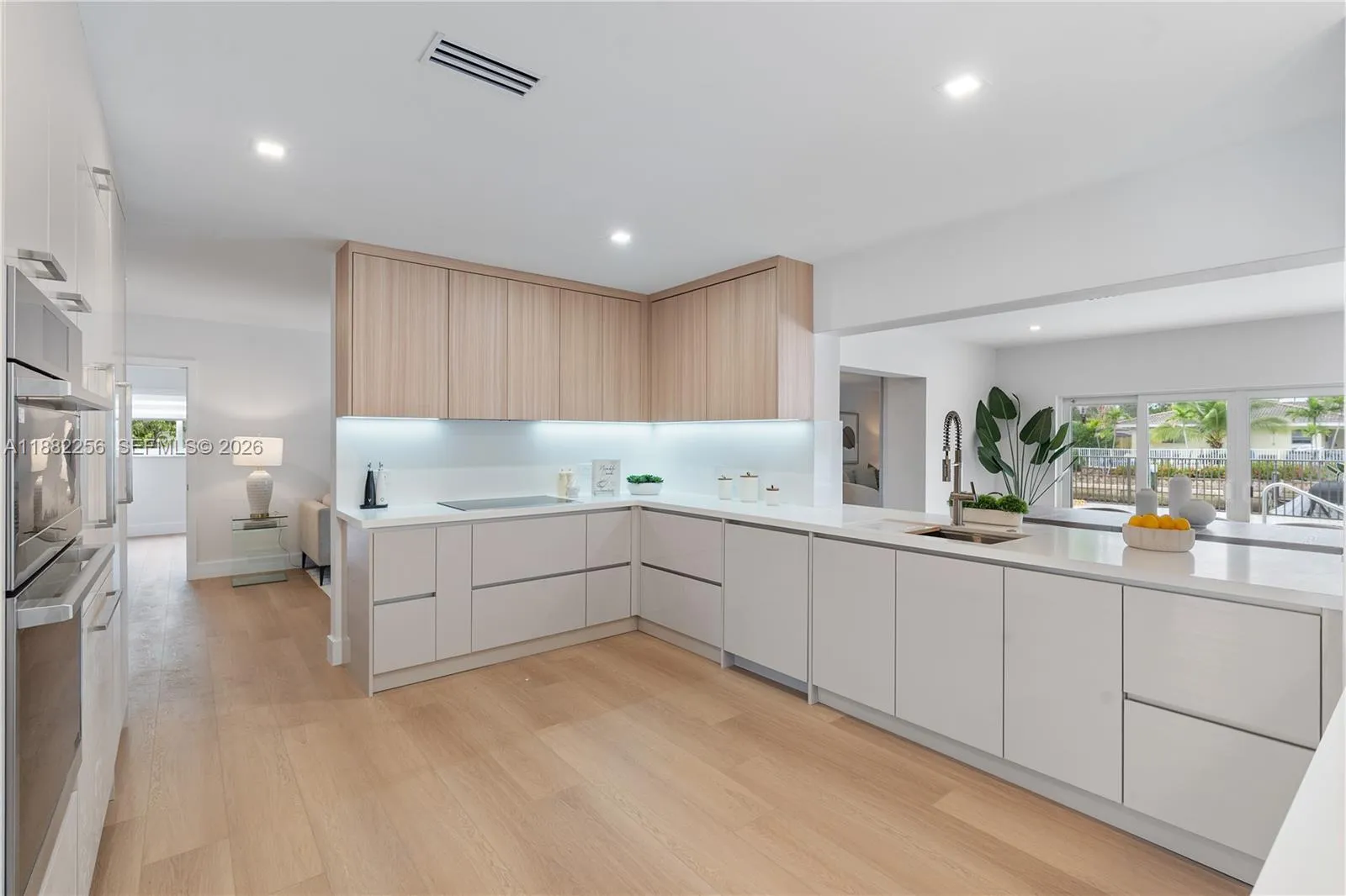 New kitchen cabinets and appliances.