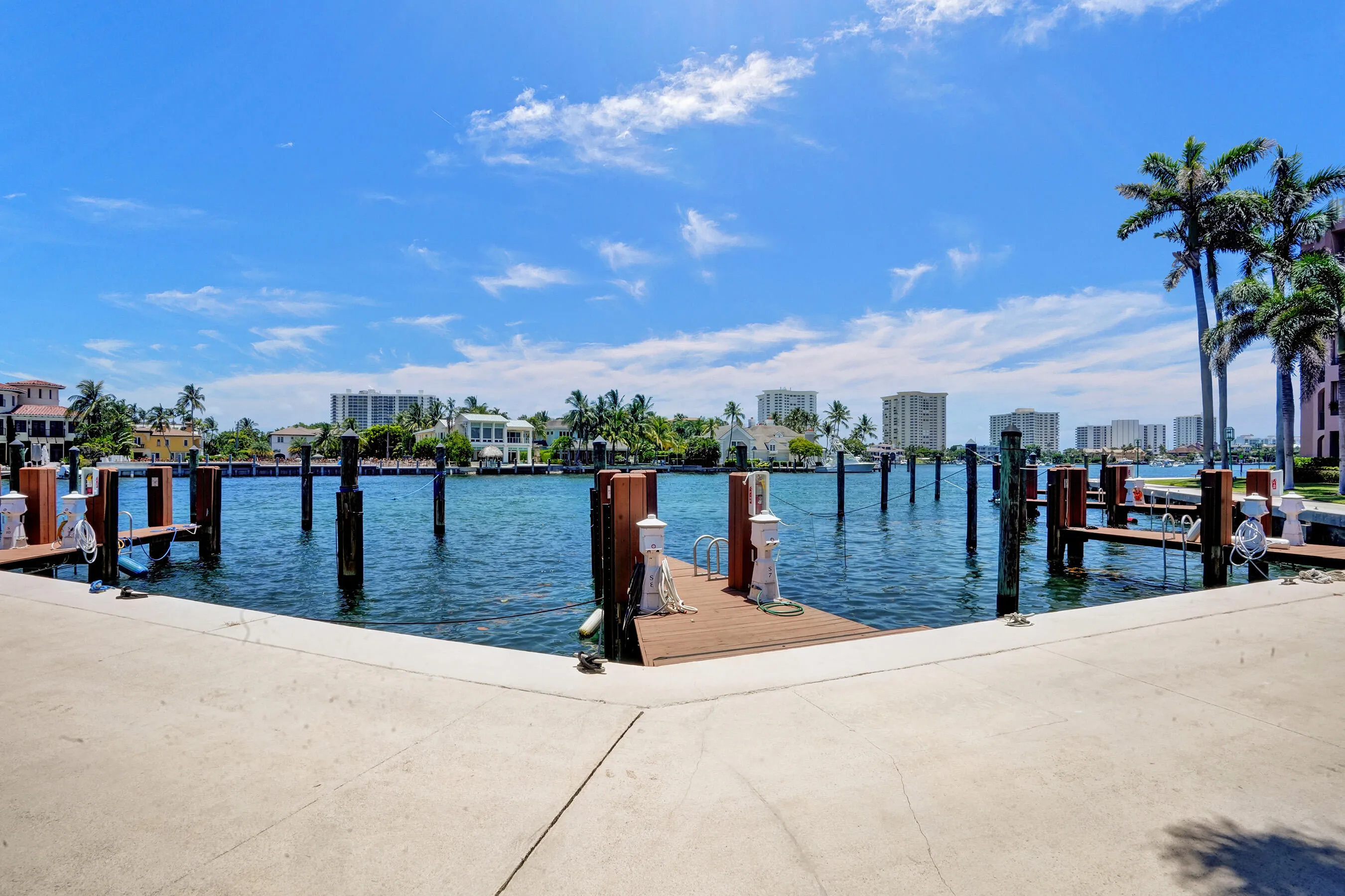 On the Intracoastal with great wide walking areas along the water in the gated community
