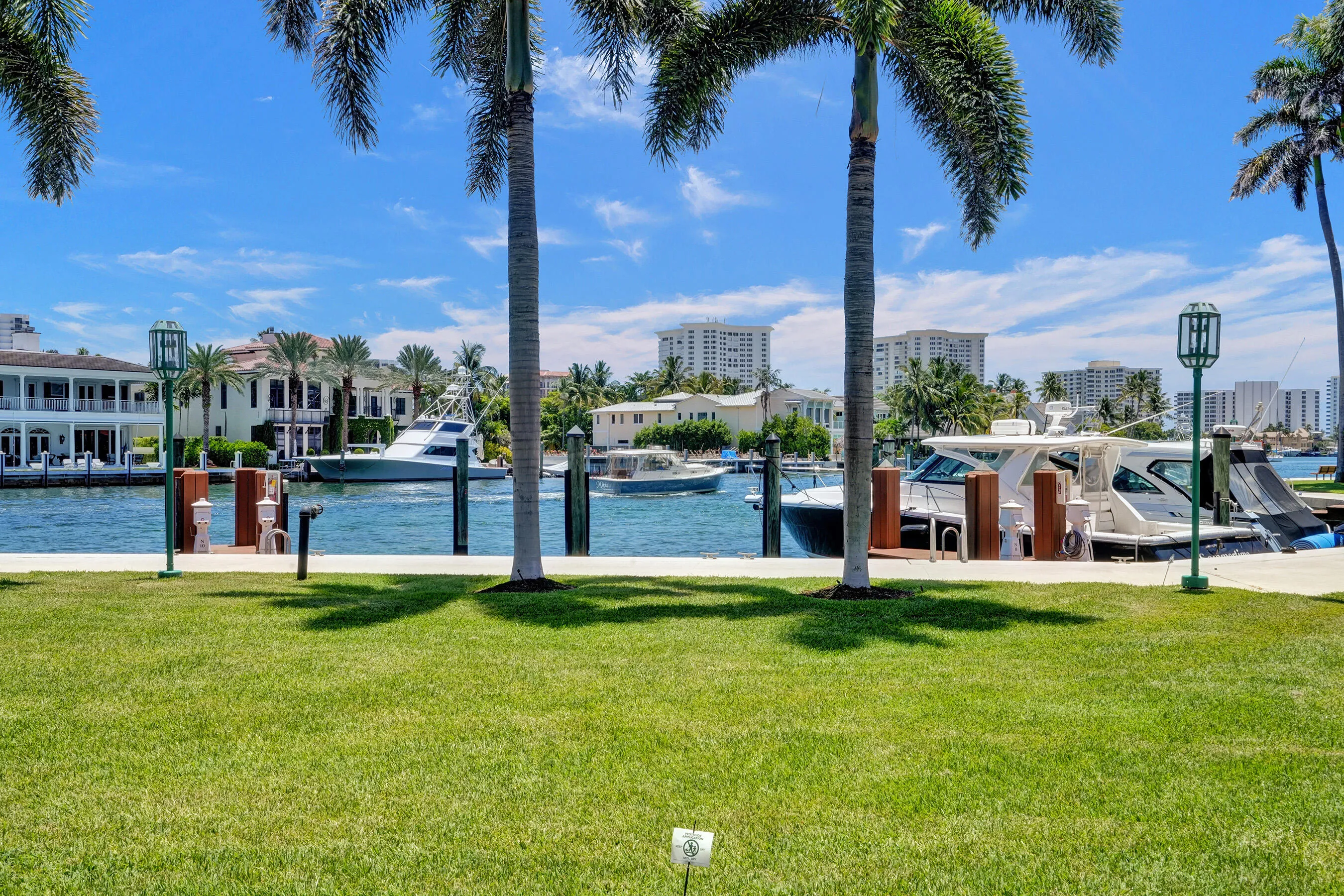 View from pool and docks of Intracoastal waterway
