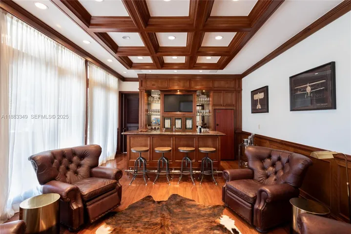 Spacious bar with ambient lighting