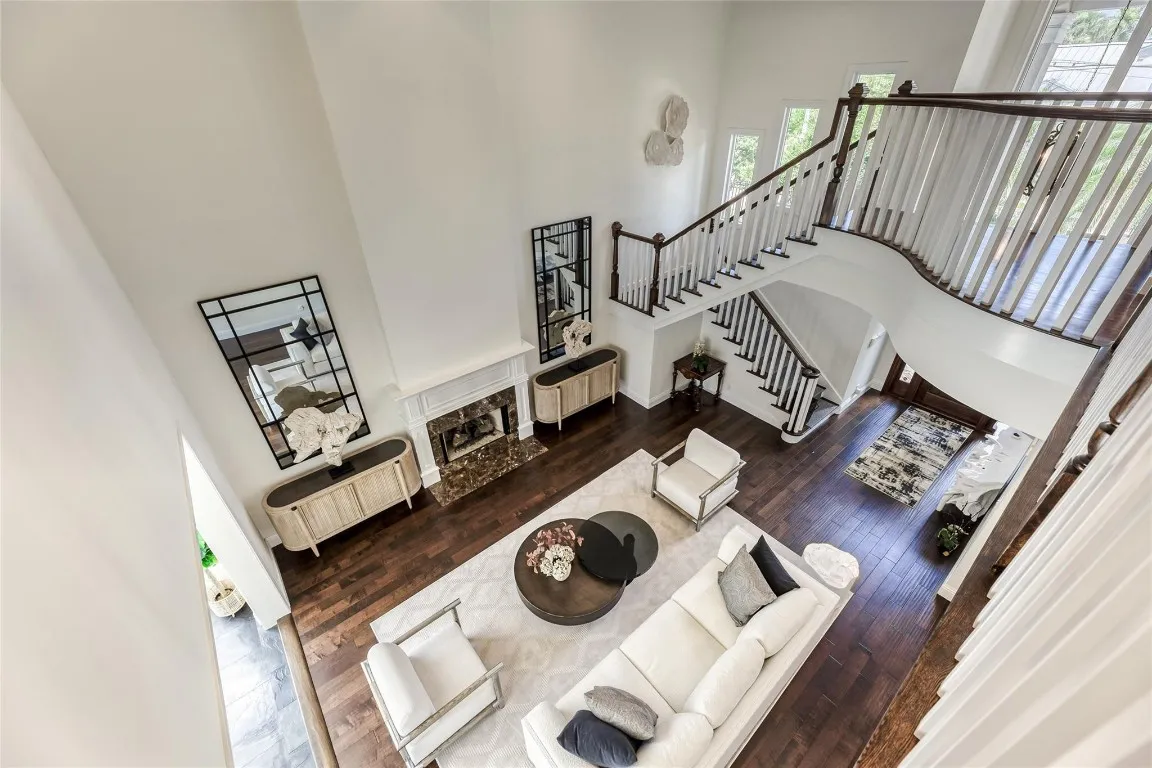 Open layout formal living room.
