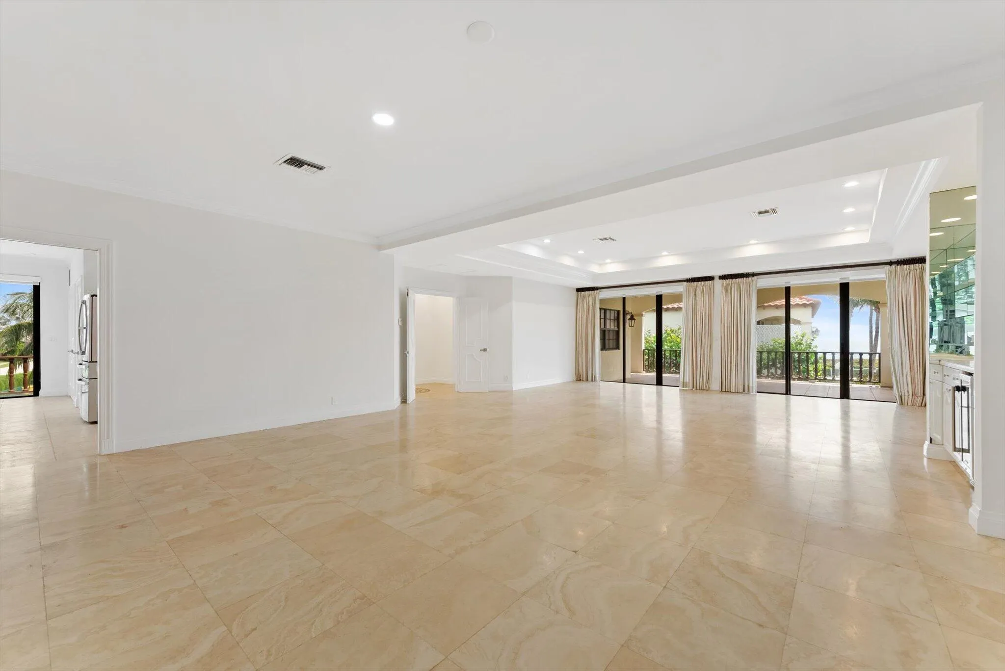 Enormous Living Area - Living and Formal Dining Area - Coffered Ceilings - New Lighting