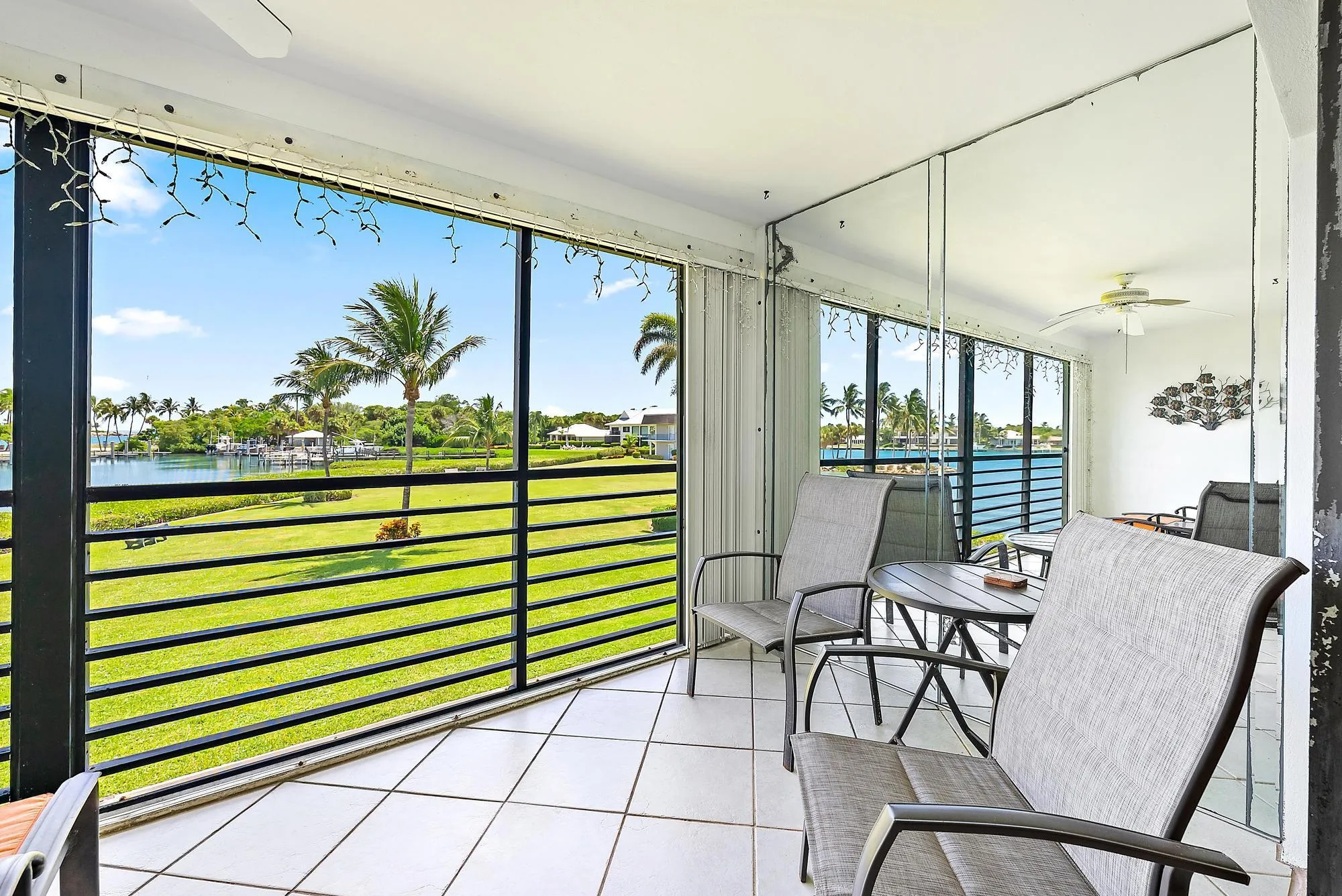 Screened in patio with a view