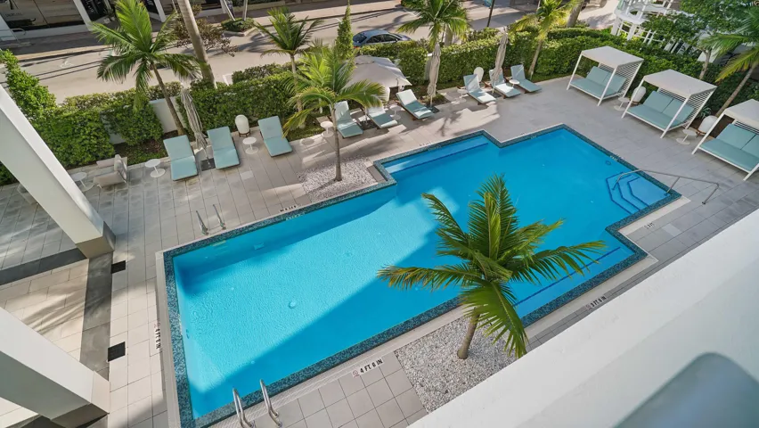 Resort-style pool and landscaped courtyard