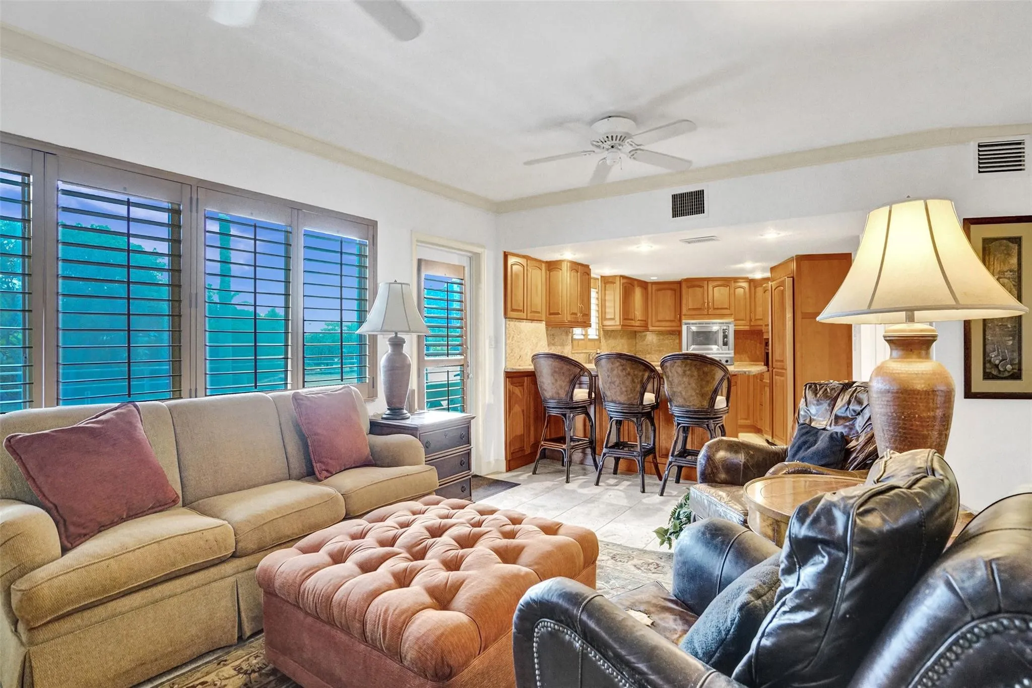Open kitchen, living and dining area floor plan