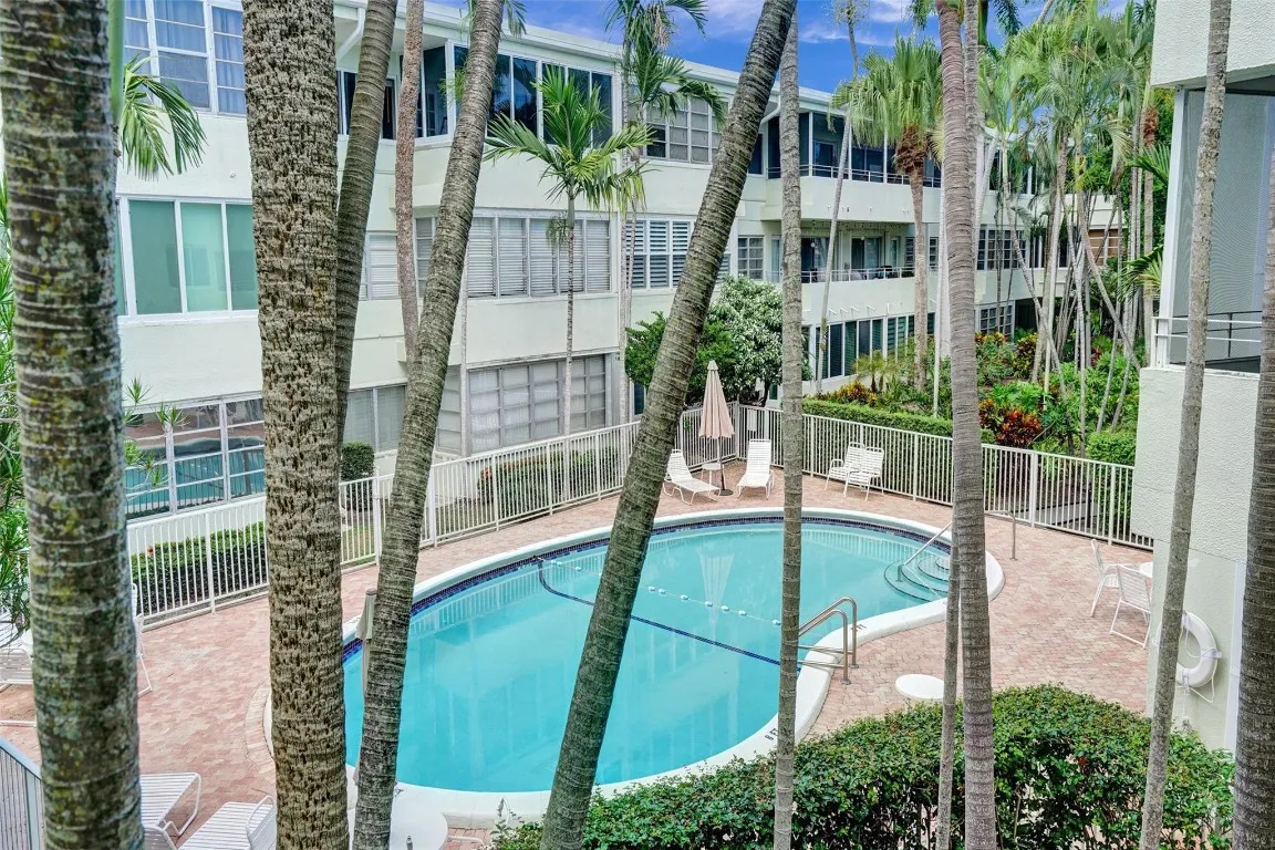 Pool view from the balcony.