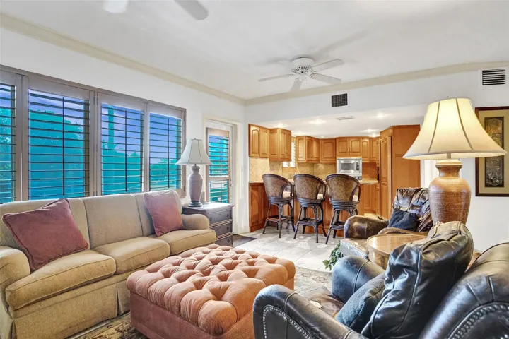 Open kitchen, living and dining area floor plan