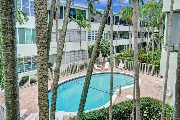 Pool view from the balcony.