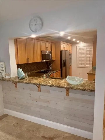 Counter with Shiplap Wall