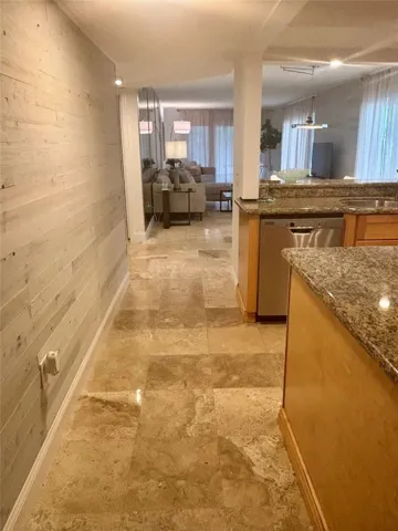 Entry with Shiplap WallMarble floors