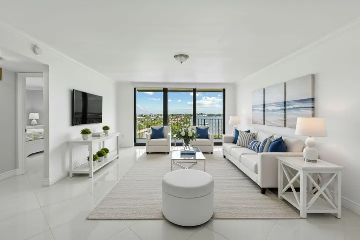 living room virtually staged photo
