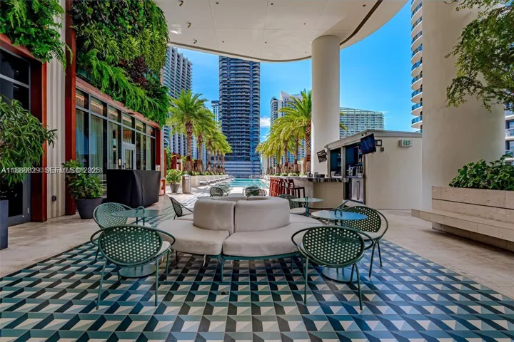 Sitting area at the pool deck
