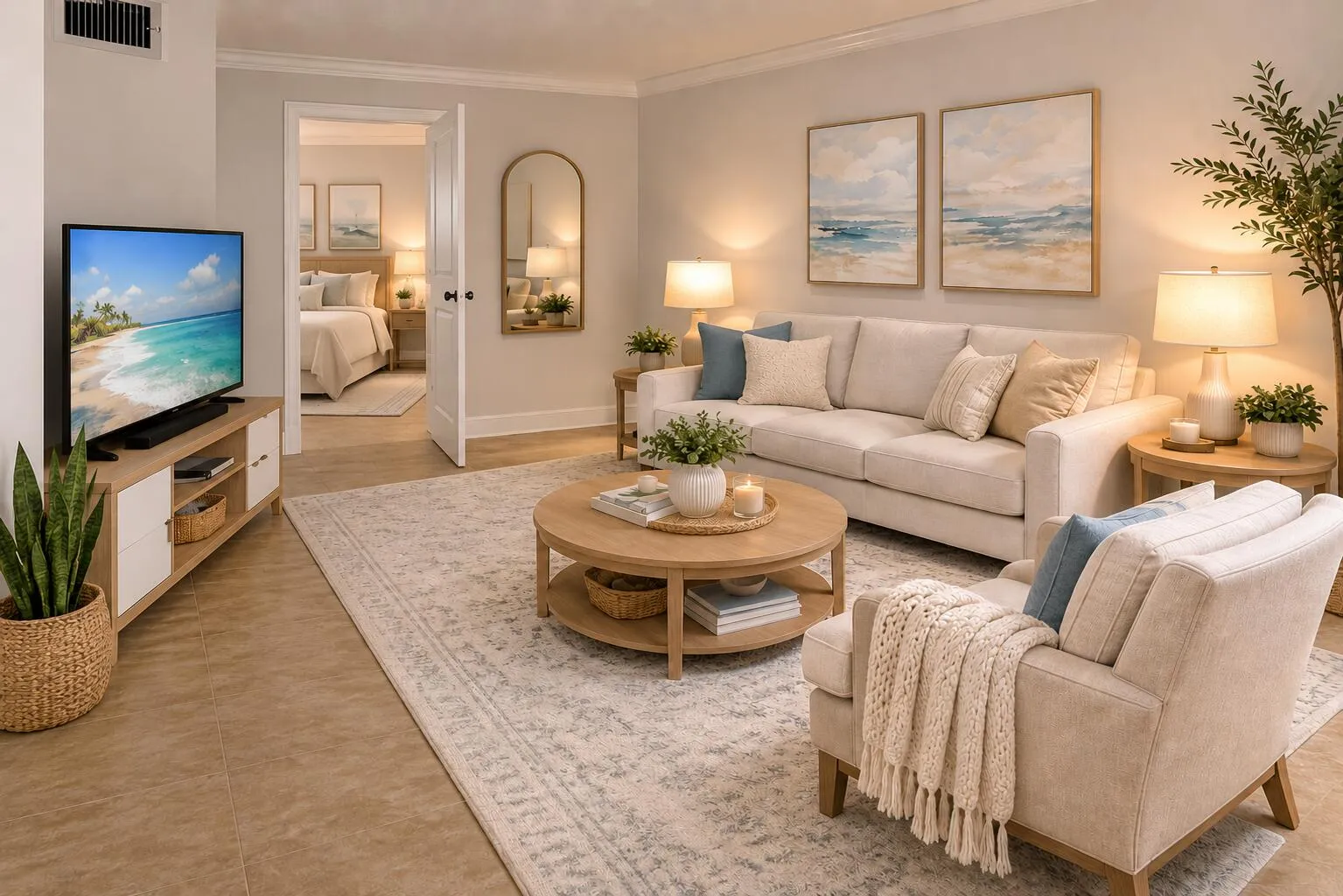 easily put the wall back up and have the 2nd bedroom (shown virtually)