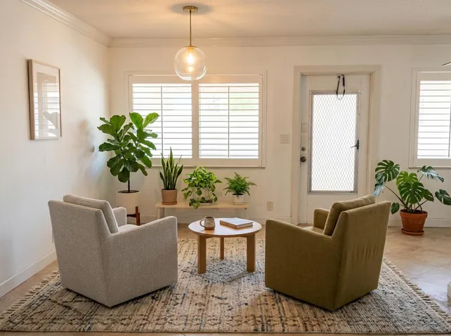 virtually staged- this could also be a larger dining area connected to the eat in kitchen area
