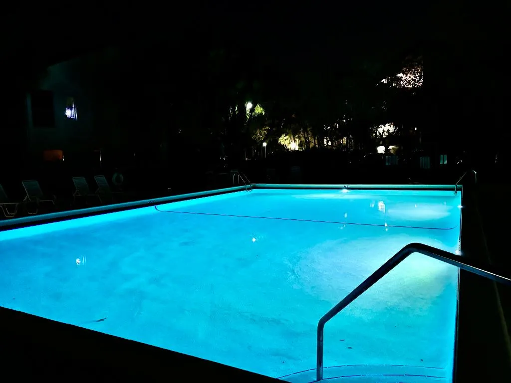 Community Pool at Night