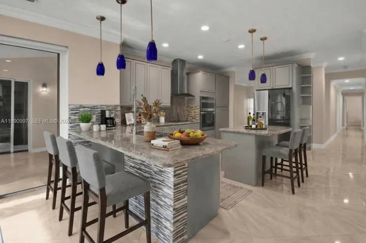 Virtual staging. Kitchen with new appliances and functional layout
