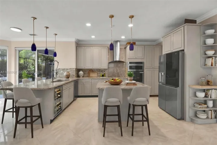 Virtual staging. Kitchen with new appliances and functional layout
