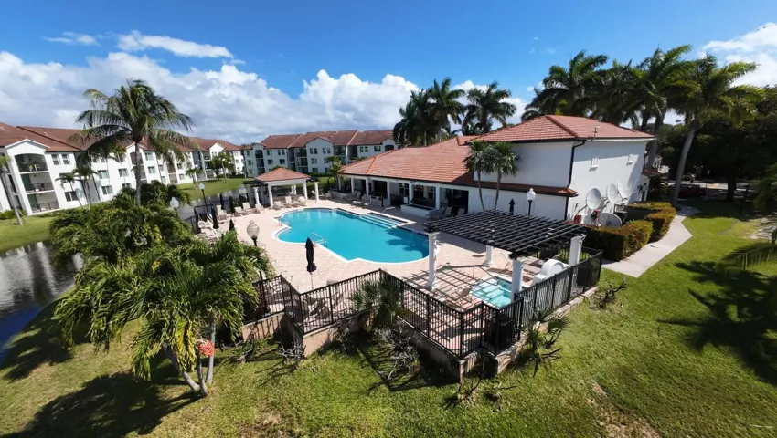 Mirabella Villas drone clubhouse looking