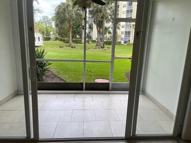 Screened and tiled patio