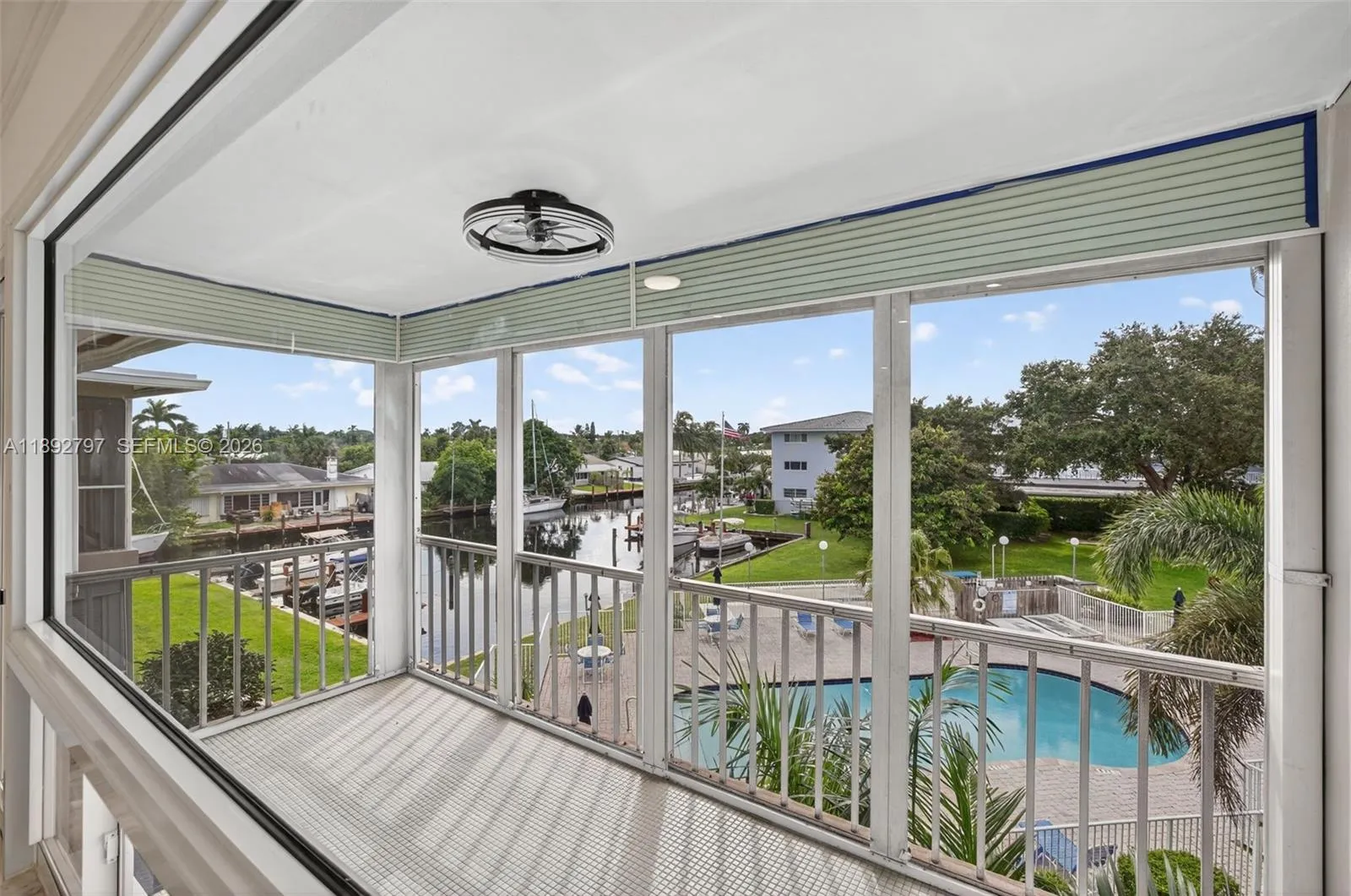 Impact windows to screened Porch overlooking water & pool. Flat Ceilings with high hat lighting. Garden & Water Views. Updated flooring and paint, Impact Windows
