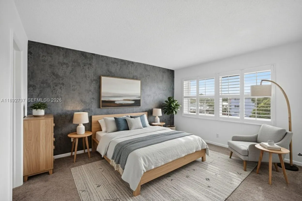 Flat Ceilings with high hat lighting. Garden & Water Views