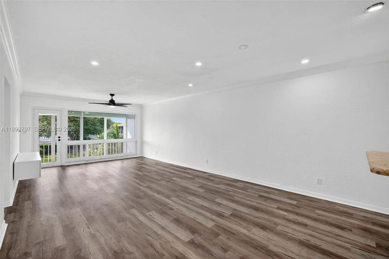 Flat Ceilings with high hat lighting. Garden & Water Views