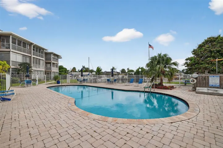Pool view toward the building