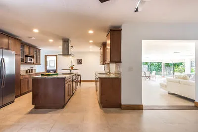kitchen & living room