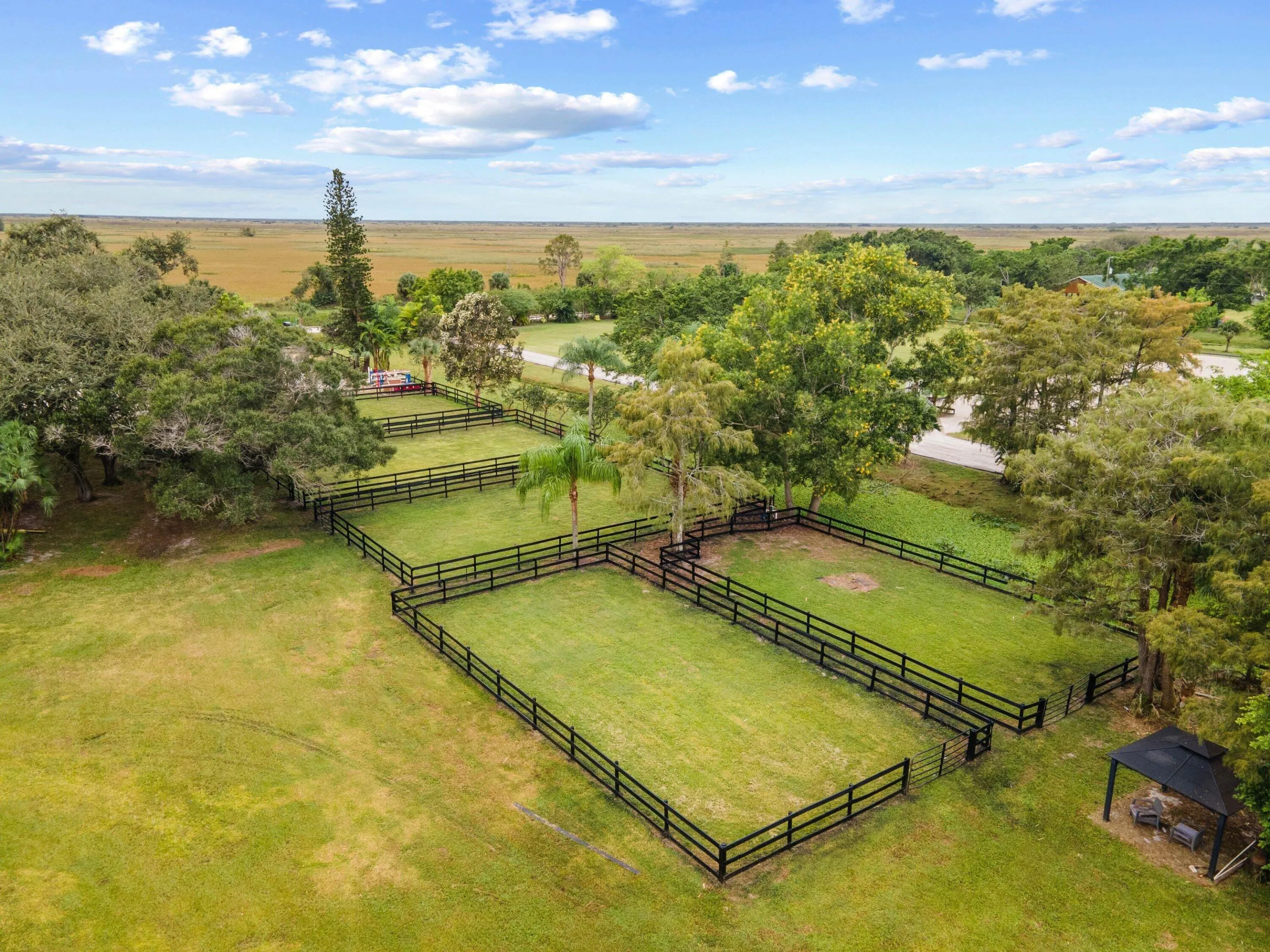 5 paddocks & field west side of property